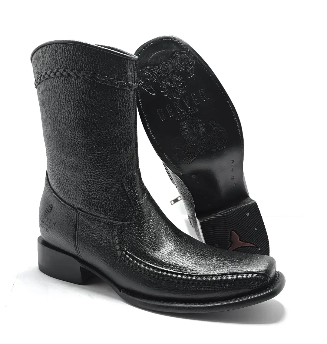 Denver Mens Cairo Low Shaft Leather Boot -Black