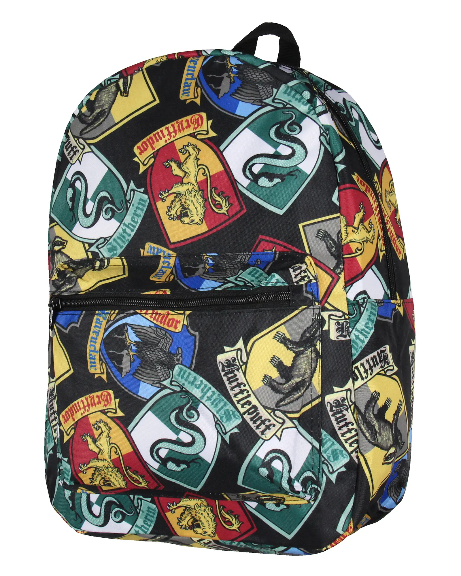 Harry Potter Backpack Hogwarts Houses Crest All Over Print Laptop Travel Backpack 17"