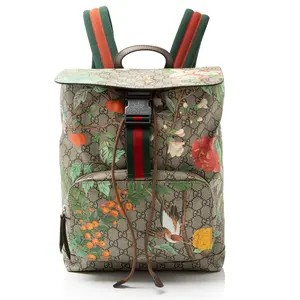 Pre-owned GUCCI Leather Backpacks GG Supreme Tian Drawstring Backpack