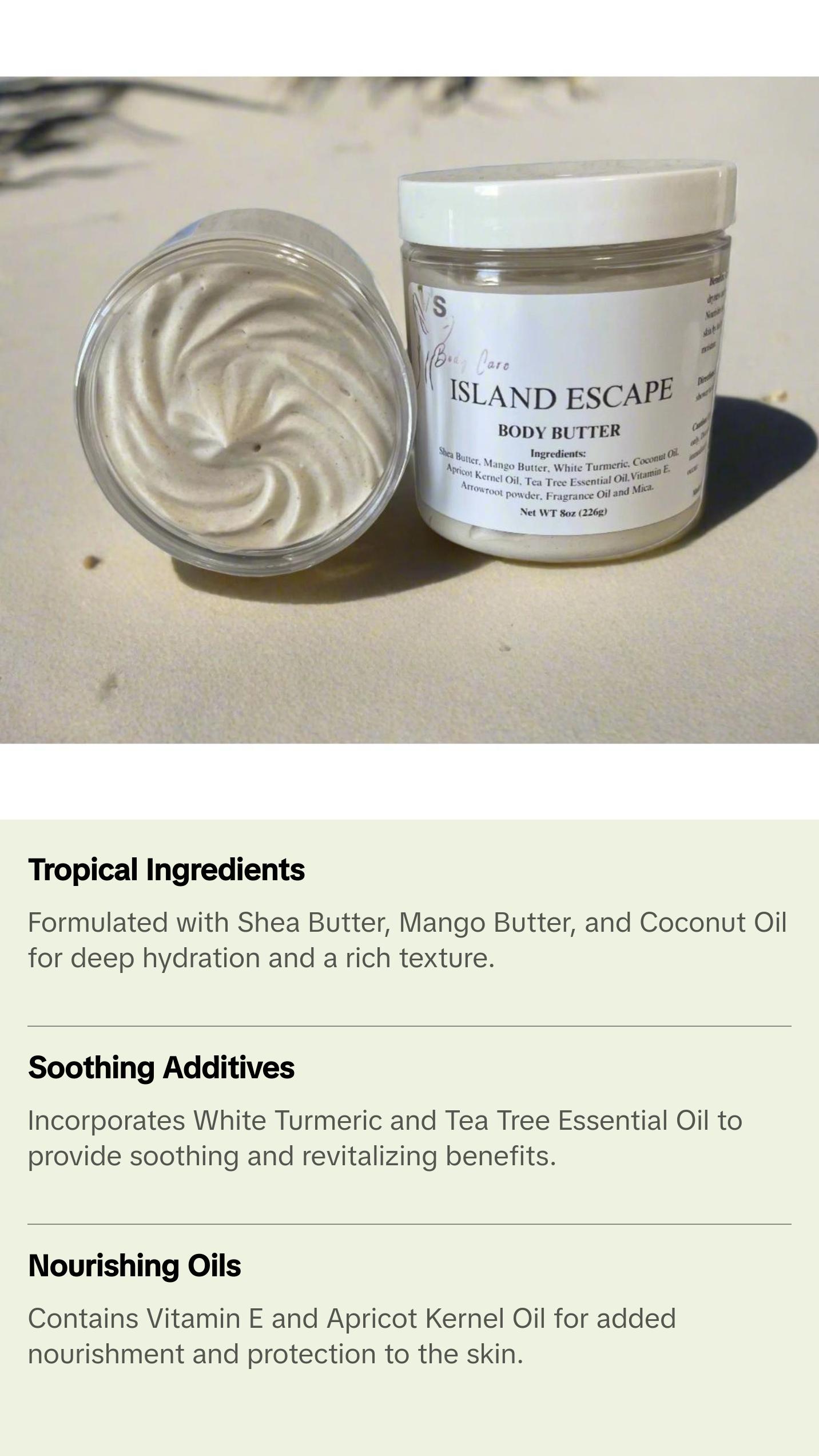 Island Escape Body Butter with Pineapple, Coconut & Skin-Loving Ingredients Body Care Lotions