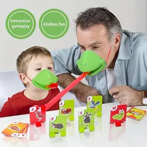 Interactive Frog Tongue Game for Kids Aged 3-8, Fun Colorful Bug Cards, Lizard Action Board Game, Family Board Games, No Batteries Needed