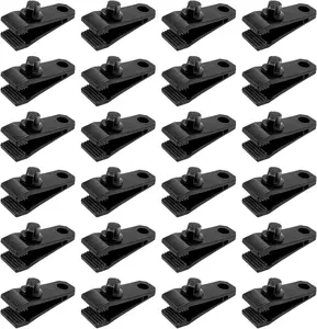 24 Pcs Tarp Clips Heavy Duty Lock Grip Clamps Thumb Screw Tent Clip Secures Tarps Awning Clamp Set for Camping Tarps Awnings Caravan Canopies Car Covers Swimming Pool Covers Boat Cover etc.
