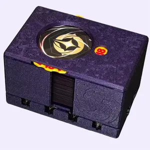 Amethyst Lorcana Deck Box with Lore Counter Token Tray & Card Storage Holds 60 Double Sleeved Cards Super Strong Magnets
