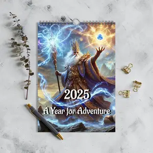 D&D Wall Calendar , 2025 A Year for Adventure , Dungeons and Dragons RPG Wall calendar