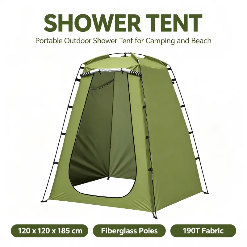 Outdoor Camping Frame Tent - Quick-Setup, Stable-Support Multi-Function Privacy Shelter for Shower, Changing