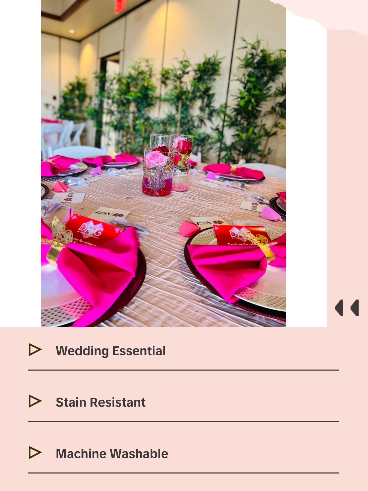 132 inch Crinkle Taffeta Round Tablecloth Blush