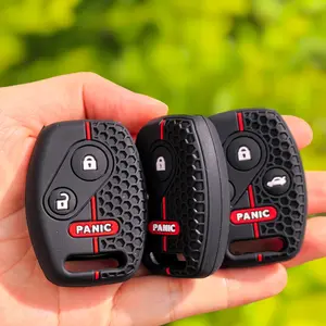 1pc for Honda key fob case All-Round silicone protection Car Key Protector car remote key cover holder keyring for Civic 2006-2009/ CRV 2008-2013/ Fit 2011 2012/ Jazz/ SRV/ FRV 2006/ accord 2003 2006/ FRV 2006