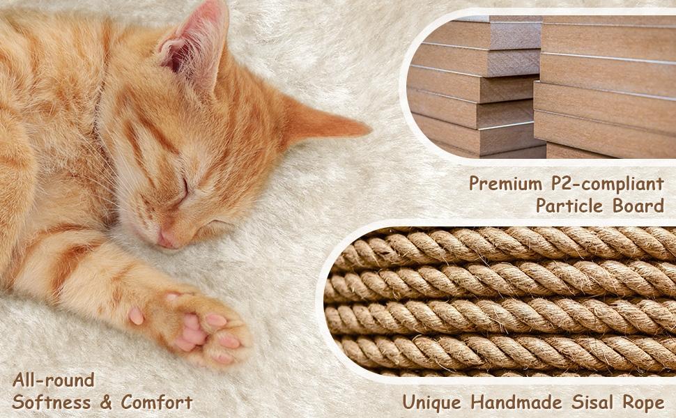 Yaheetech 33.5'' Cat Tree Tower with 2 Cozy Plush , Oversized Perch & Sisal Scratching Posts for Indoor Cats condo kitty