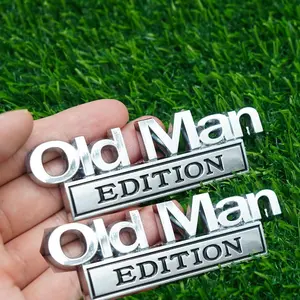 2pcs "Old Man Edition" 3D Emblem Sticker Badge, Funny Decals for Car, Truck, SUV, Motorcycle, Universal Car Decal