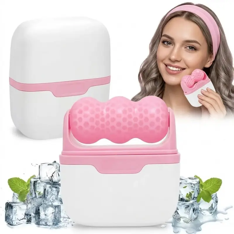 Double-Head Ice Facial Roller - Home Daily/Evening Facial Massage Tool for Puffiness, Wrinkles, Smooth, Calming Skin Soothing