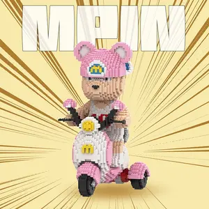 Mpin Building Block Bricks, 32cm High Bear Building Block set, Creative DIY Assembly Plaything, Unisex Gift Recommendation, Home Decor