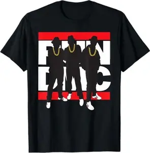 Run DMC Official Silhouette Band T-Shirt, Small, Black