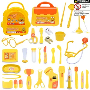 Children Doctor Role Play Set, Boys Girls Stethoscope Medical Box Simulation Nurse Pretend Play Needle Toy