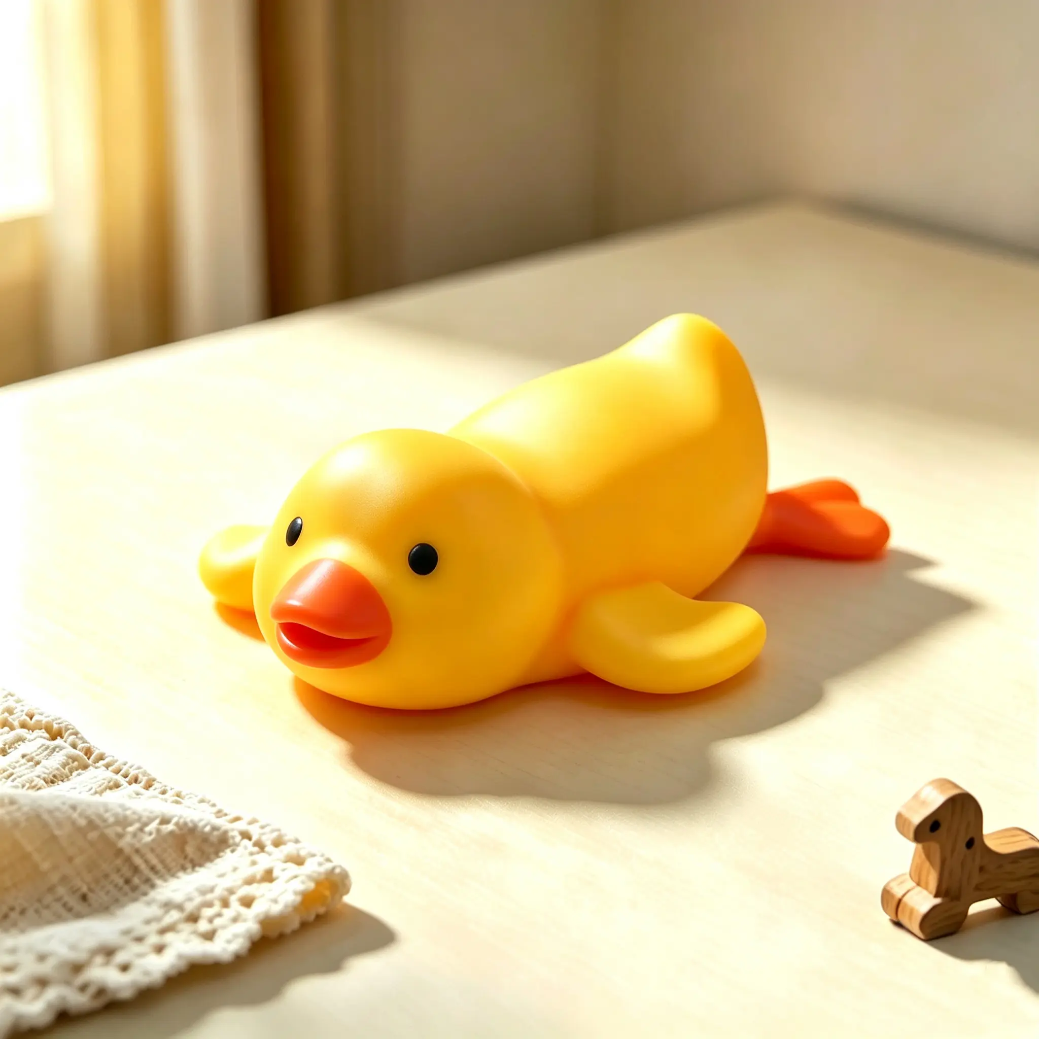 Long Body Yellow Duck Squeeze Toy, Cute Animal Squishy Fidget Sensory Toy For Stress Relief
