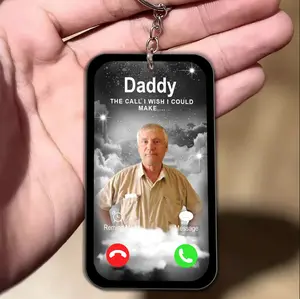 Personalized The Call I Wish I Could Make Acrylic Keychain, Custom Memorial Fathers/Mothers Day Bag Charm Gift, Loss Of Dad Gift