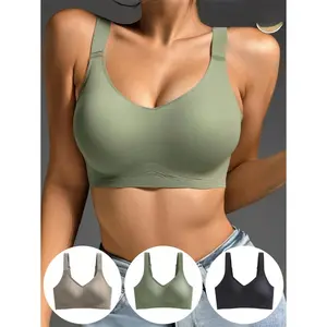 Pack Women's Plus Size Wireless Sports Bras, Lift & Support Chest, Thin Style Minimizer Bras