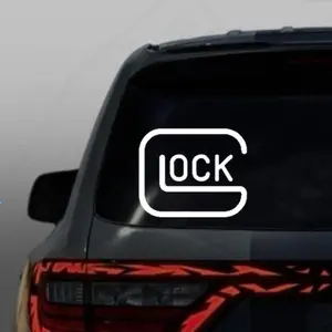Glock decal, UPDATED WITH MORE SIZES AND COLORS, Decal Vinyl Window Decal for Vehicle Windows Boats RVs Office Desks Laptops Easy to Install, self adhesive, several colors and sizes. Stylish Car Merch Truck Accessories