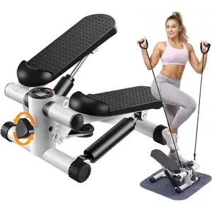 Upgraded Stair Stepper with 350LBS Loading Capacity for Exercise Space-saving Mini Stepper with Resistance Bands for Home and Office Use Hydraulic Fitness Stepper with LCD Monitor