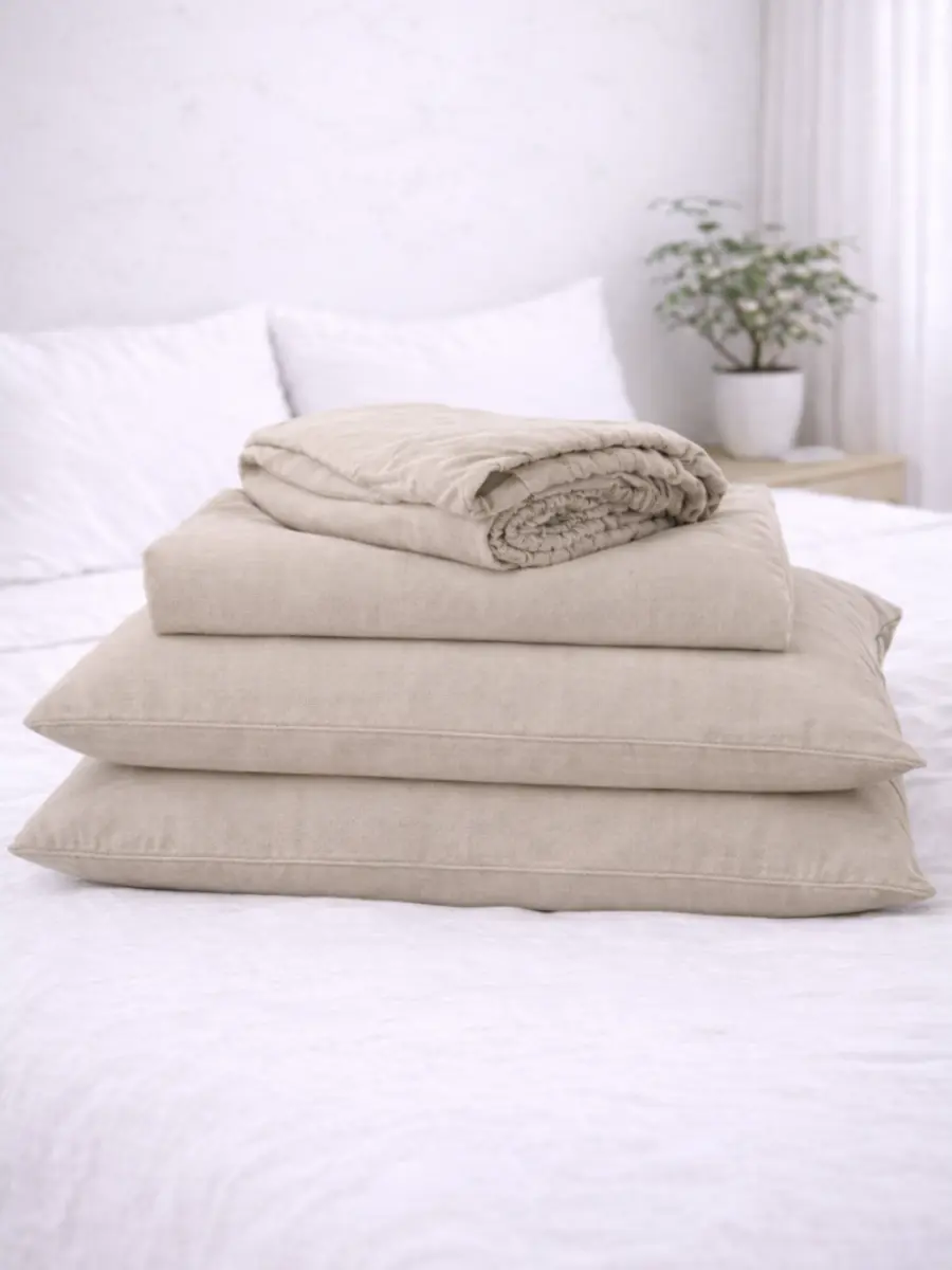 Natural Beige 100% Flax Linen Sheet Set