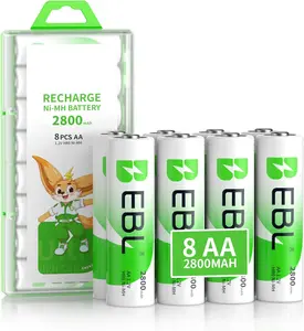 EBL AA Batteries 2800mAh High Capacity Precharged Ni-MH AA Rechargeable Batteries Digital