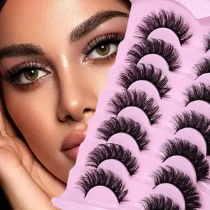 7 Pairs False Eyelashes Natural Look Fake Eyelashes Cat Eye Lashes Fluffy Strip False Lashes Makeup Cosmetic