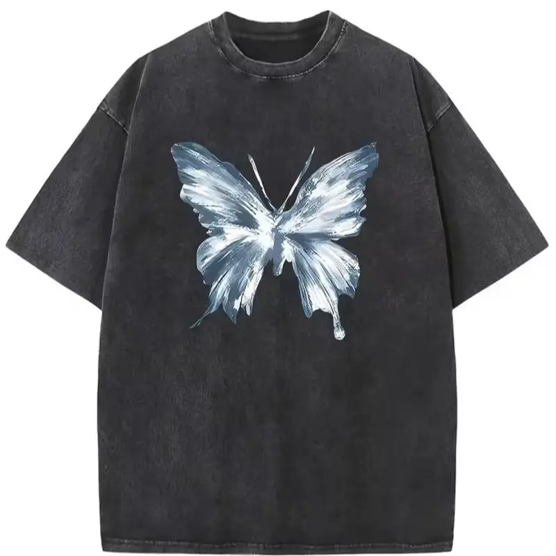 Abstract Butterfly 100% Cotton Vintage Washed T-Shirt