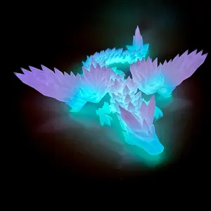 Magic Wing Crystal Dragon Glow in the Dark 3D Printed Desk Decoration Fidget Sensory Toy, Bookshelf, Various Colors mystery