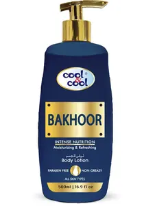 Cool & Cool Bakhoor Body Lotion | Non Greasy & Paraben Free, 236ml 8oz.