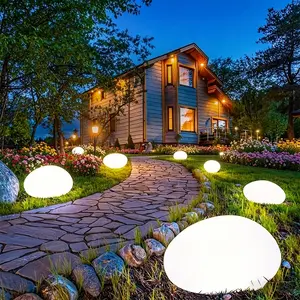 1pcs Solar Pebble Light, Solar Decorative Lamp, Landscape Ground Stake Light, Garden, Yard, Path, Lawn, Pool Festival Decoration, Portable