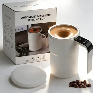 14oz Smart Self-Stirring Mug | USB Rechargeable Coffee Cup with LCD Temperature Display & Spill-Proof