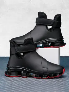 Men's Fashionable Velcro Design Ankle Boots, Casual Sporty Boots, Casual Comfortable Shoes for Daily Wear, Perfect for Students and Outdoor Sports