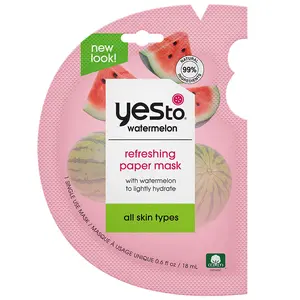 Yes To watermelon refreshing paper mask with watermelon to lightly hydrate all skin types Moisturize Skincare