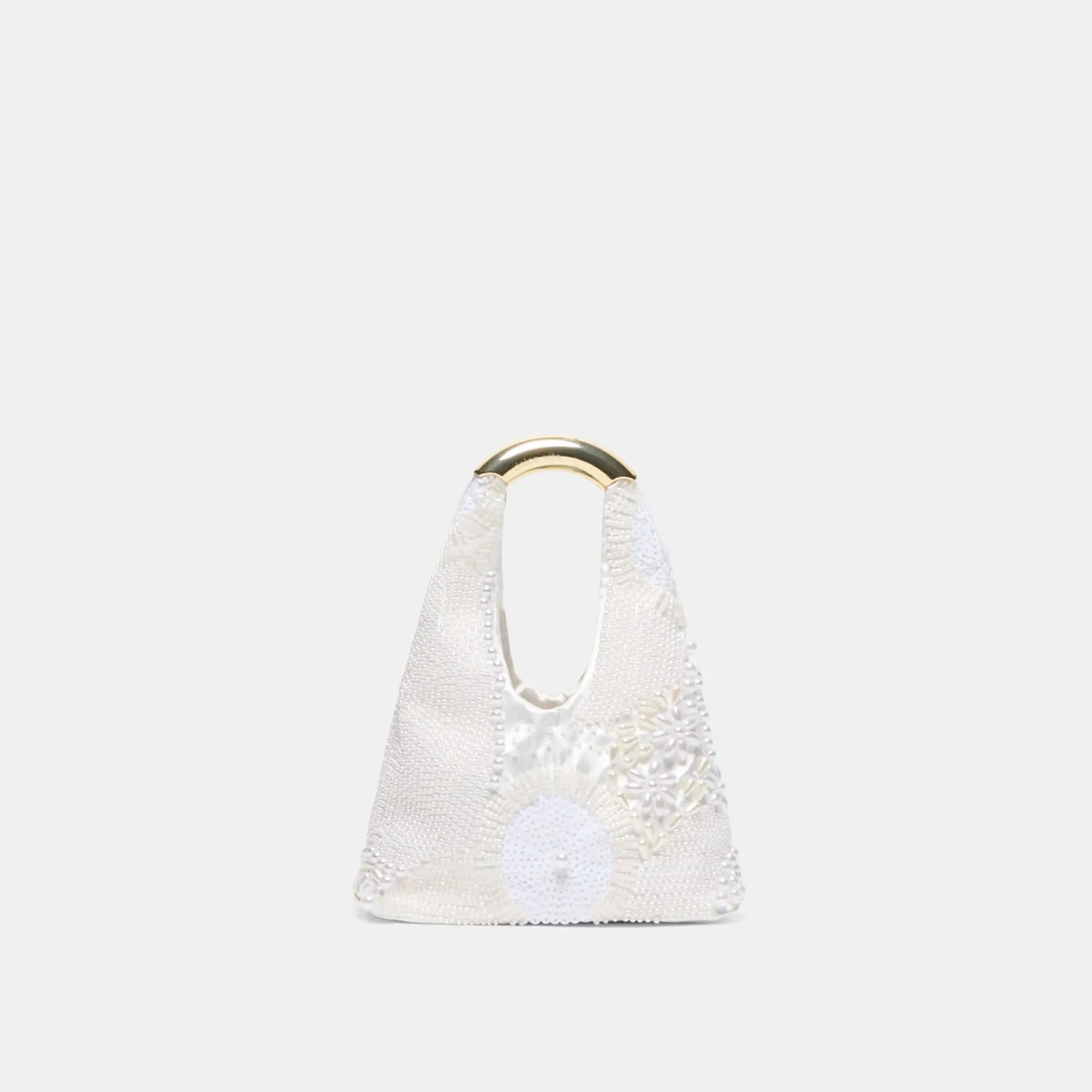 EVELISE MINI HANDBAG WHITE PEARL SATIN