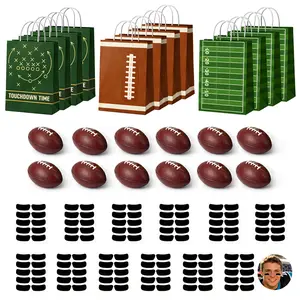 36PCS football birthday party favors, Includes football Gift Bags, 3.5 Inch Stress Balls and Sports Eye Stickers, Birthday Party Favor Fillers for Sports Theme Parties