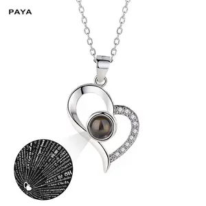 PAYA Christmas Gift for Her: “I Love You” Projection Pendant Necklace in 100 Languages – Gift for Girlfriend, Mom, Wife on Anniversary & Birthday