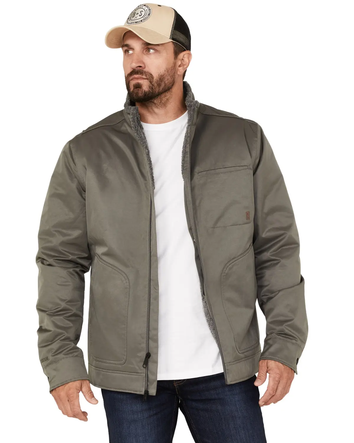 Brothers And Sons Men's Men'S Concealed Carry Sherpa Lined Jacket - Basfa22o09-Steel