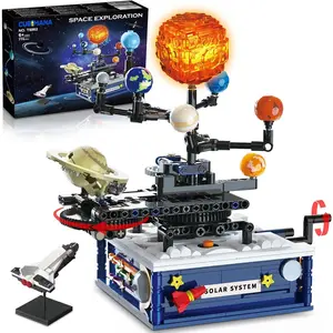 Solar System Building Sets with Light - Rotatable Space Exploration Building Toys with 9 Planets & Rocket Sets Science Astronomy Educational Gifts for Boys Girls Age 8+ Years Old Kids(775 PCS)