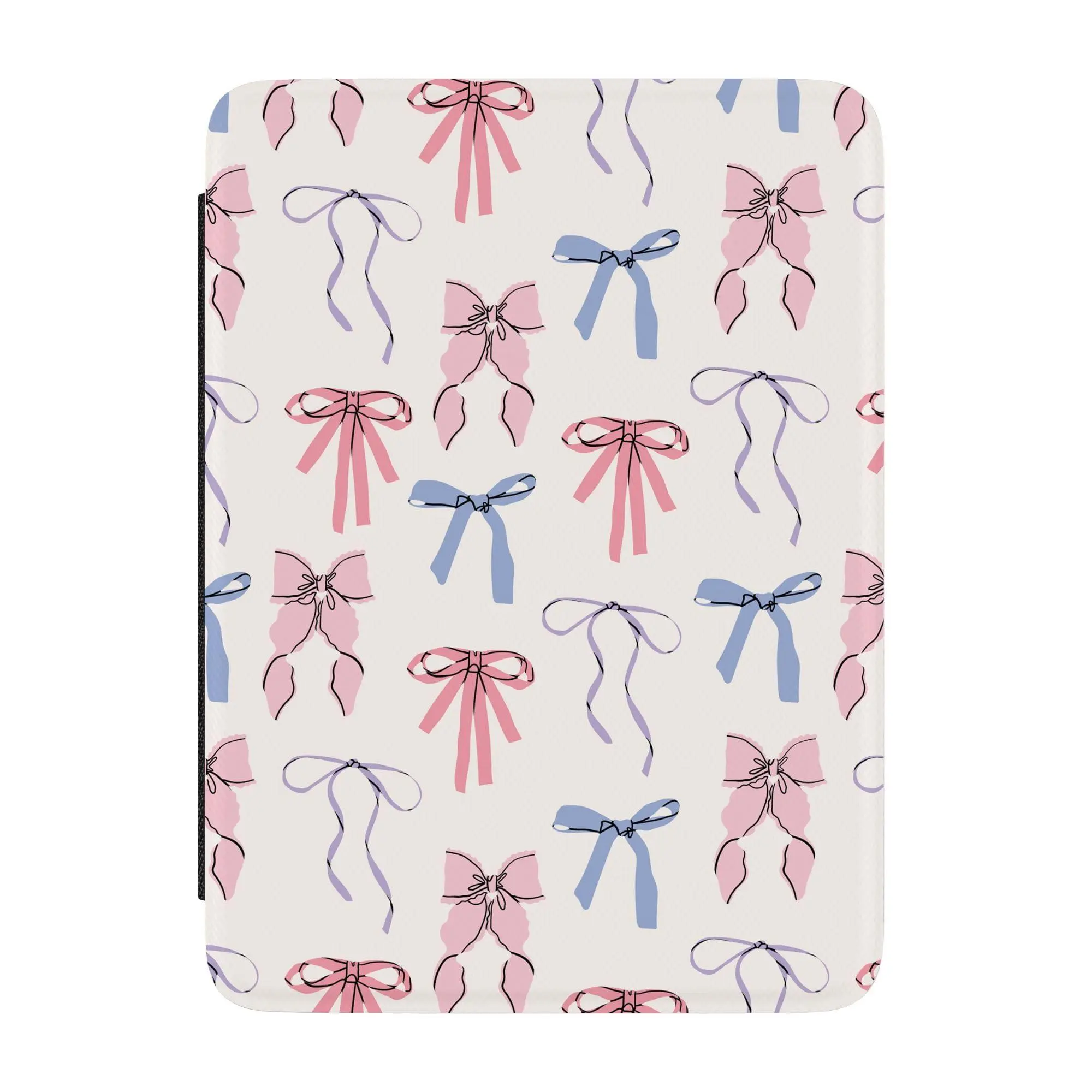 Casely Kindle Device Case, Coquette Girlie Design, Pastel Bows Style