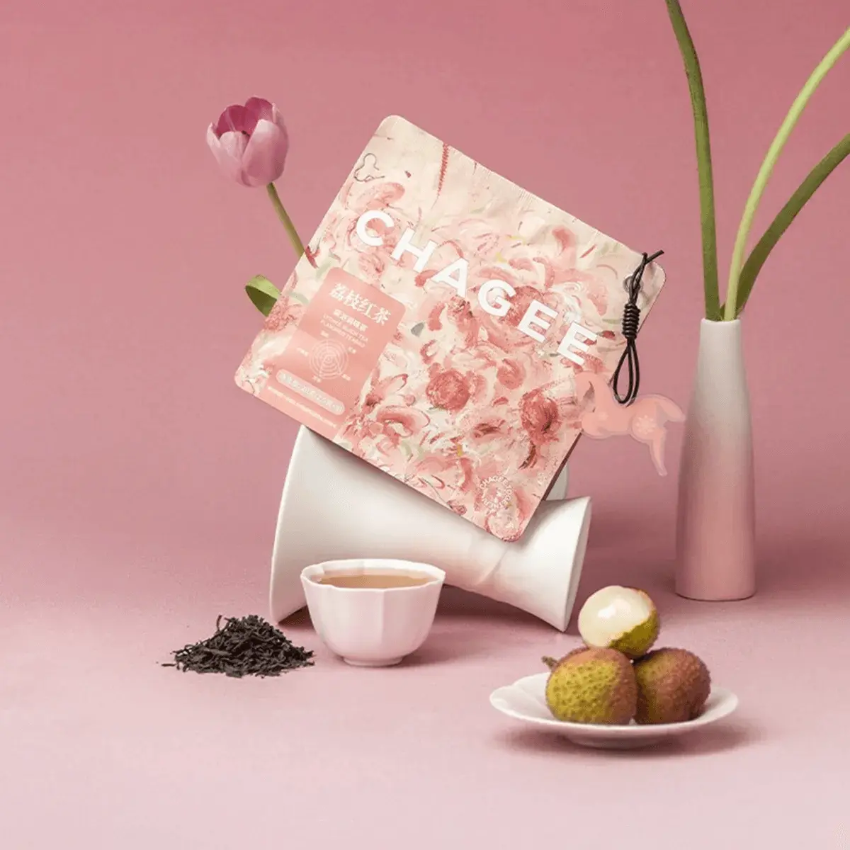 CHAGEE Lychee Black Tea Bags - 8 Packs, 20g | Sweet & Tangy Fruit Flavor, Refreshing Taste | Yami