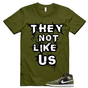 1 Sequoia Olive Green Black White Air Mid T Shirt Match Not Like US, 1 Sequoia Olive Green Outfit, Trending Shirts, Top Tshirt