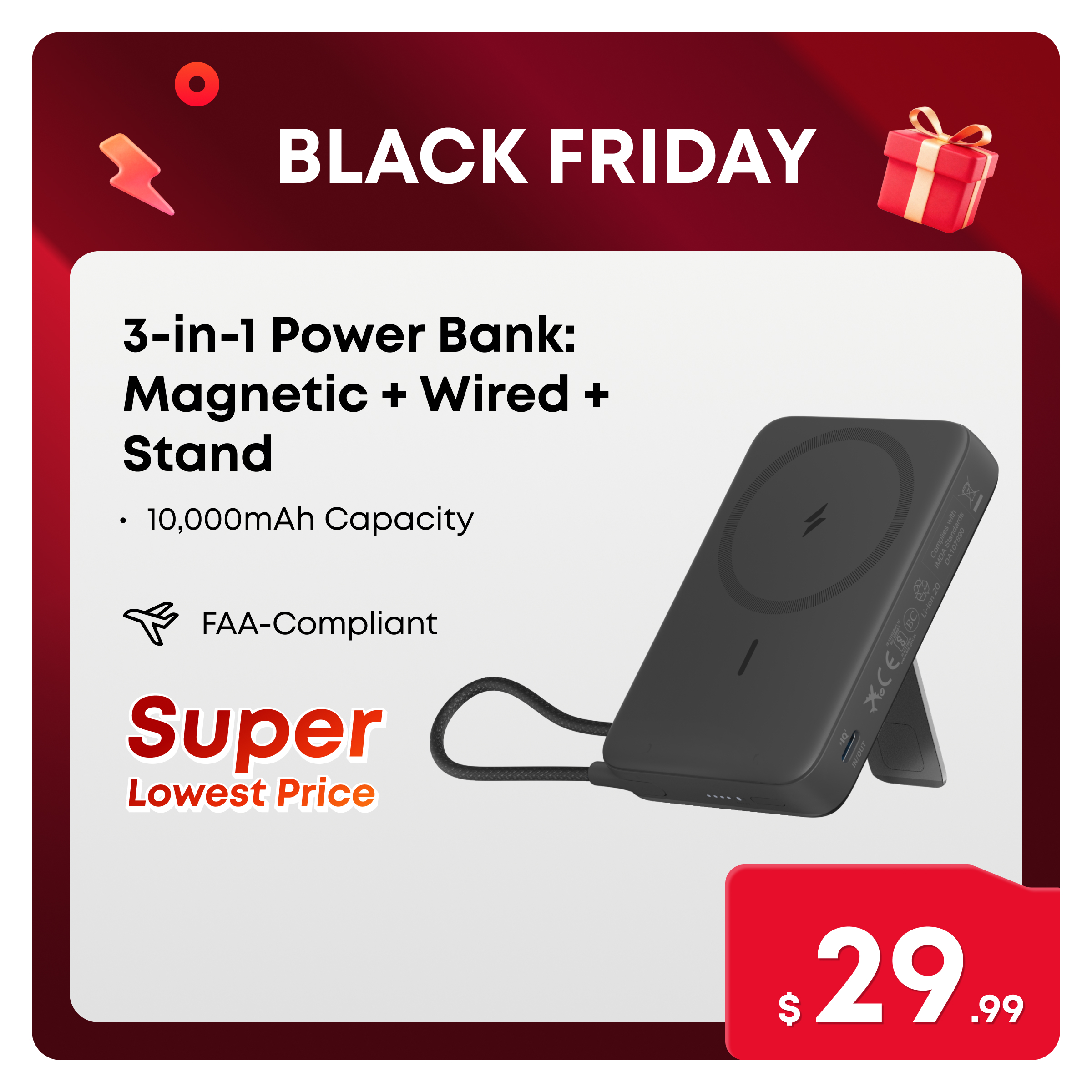 Anker Zolo 10,000mAh High-Capacity Magnetic Power Bank, Up to 30W Fast Charging with USB-C…