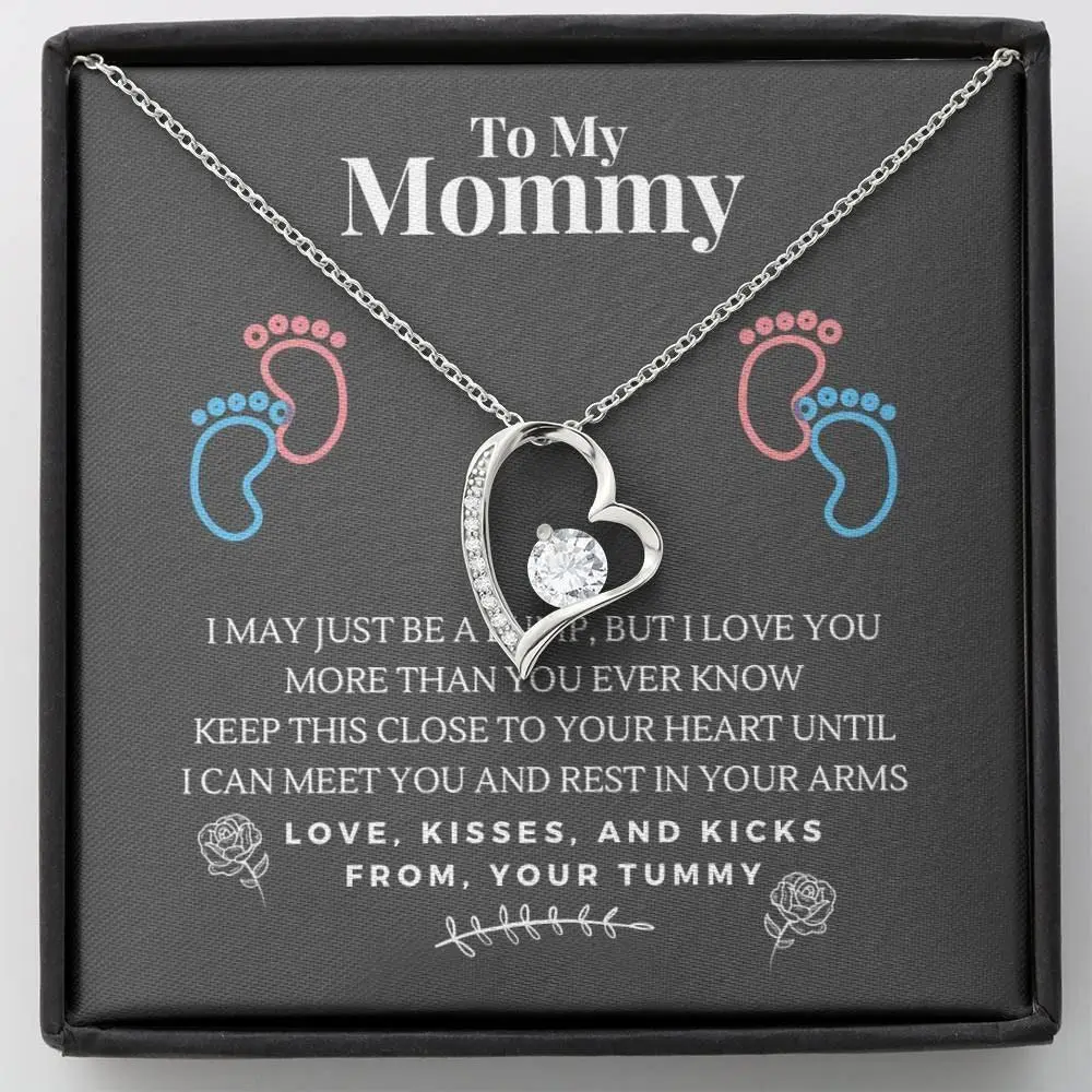 New Mom Heart Necklace - Dainty Jewelry for Pregnancy, Motherhood, and New Mom Gifts