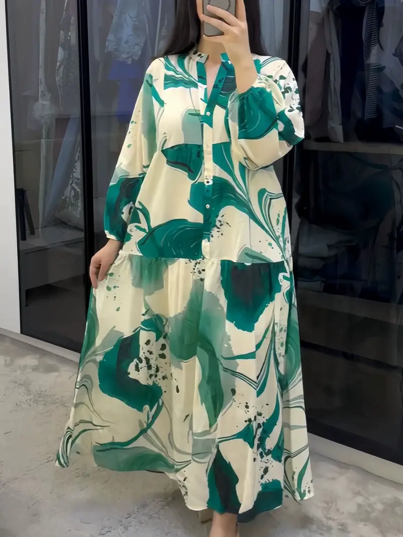knee length dresses for ladies A-Line Sweetheart Floral Printed Long Prom Dresses Ivory / 6 main image 0