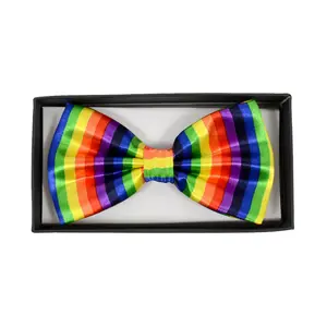Men's Rainbow Striped Banded Bow Tie (Boxed)