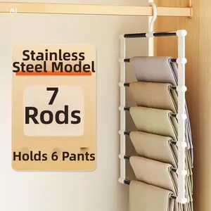 Multi-Layer Closet Organizer, Space-Saving Foldable Pants Hanger, Multifunctional Hanger, Home Use Invisible Pant Clip, Versatile Storage Rack for Wardrobe