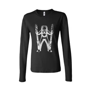 Apollo Gravity Astro Skier Long Sleeve T-Shirt for Women - Fitted Crew Neck Athletic Fit Casual Fall Training Tee