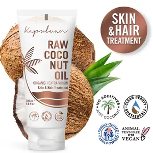 Kapuluan Cold Pressed Extra Virgin Raw Coconut Oil - 200ml Tube - For Natural Skin and Hair Treatment Haircare Comfort