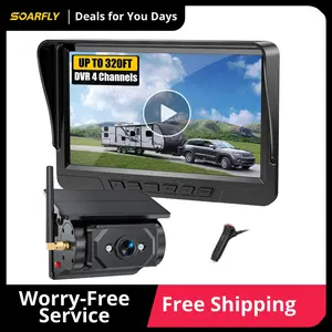 SOARFLY Magnetic Wireless RV Backup Car Camera, USB-C Rechargeable Battery & Solar-Assisted Power, Wireless Setup, 7" HD 1080P with Night Vision & Memory Recording, Dashcam for Trailer Truck, Automotive Dashcam #SummerWins #DealsForYouDays