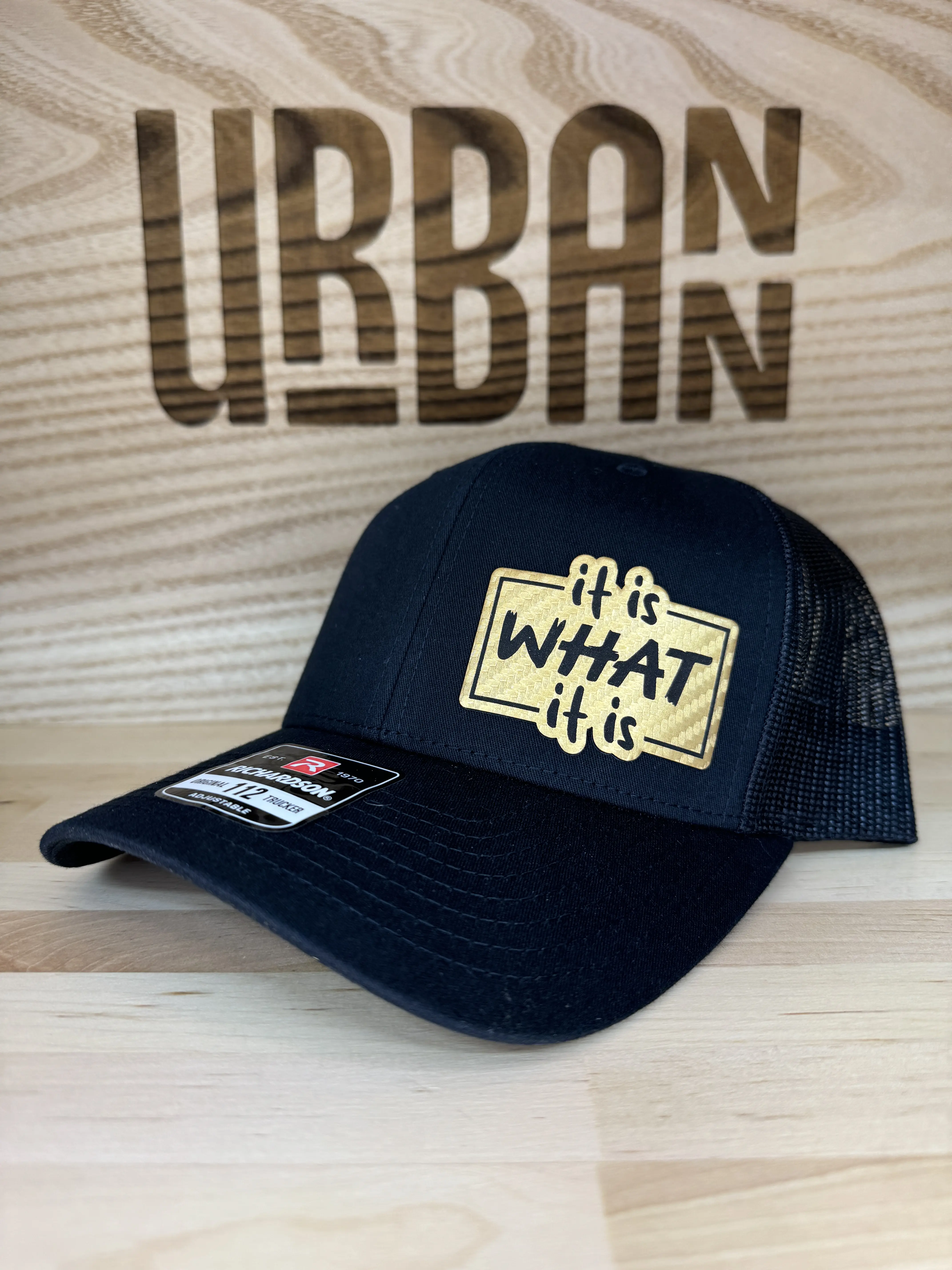 It Is What It Is Custom Leatherette Patch Trucker Style and Evolve Ponytail Hats trucker hat unique gift unisex hat FlexFit and Knit Beanie It Is What It Is Custom Leatherette Patch Trucker Style and Evolve Ponytail Hats trucker hat unique gift unisex hat FlexFit and Knit Beanie