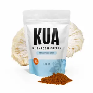 Brain Balance Shroom Brew by KUA with Organic Lions Mane Mushroom Extract for Better Focus, Better Mood, Better Energy - Sugar Free, 0 Calorie, 30 Servings of Instant Mushroom Coffee